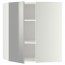 МЕТОД Угловой навесной шкаф с полками - белый, Гревста нержавеющ сталь, 68x80 см