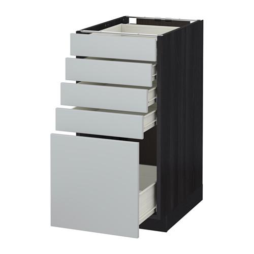МЕТОД / ФОРВАРА Напольный шкаф с 5 ящиками - 40x60 см, Веддинге серый, под дерево черный МЕТОД / ФОРВАРА Напольный шкаф с 5 ящиками - 40x60 см, Веддинге серый, под дерево черный
