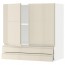 МЕТОД / МАКСИМЕРА Навесной шкаф/2дверцы/2ящика - белый, Воксторп глянцевый светло-бежевый, 80x80 см
