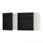 МЕТОД Навесной шкаф с 2 дверями - белый, Тингсрид под дерево черный МЕТОД Навесной шкаф с 2 дверями - белый, Тингсрид под дерево черный