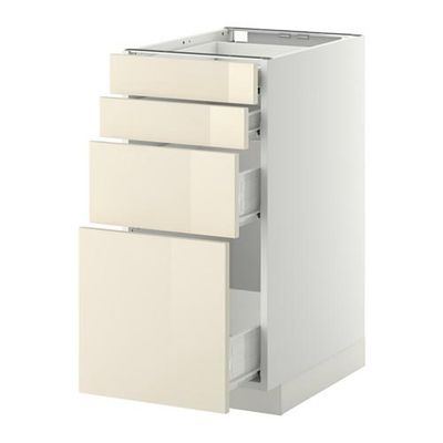 МЕТОД / ФОРВАРА Напольн шкаф 4 фронт панели/4 ящика - 40x60 см, Рингульт глянцевый кремовый, белый МЕТОД / ФОРВАРА Напольн шкаф 4 фронт панели/4 ящика - 40x60 см, Рингульт глянцевый кремовый, белый