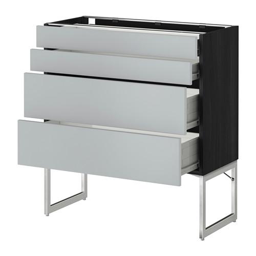 МЕТОД / ФОРВАРА Нплн шк 4 фронт/2 низк/2средн ящ - 80x37x60 см, Веддинге серый, под дерево черный МЕТОД / ФОРВАРА Нплн шк 4 фронт/2 низк/2средн ящ - 80x37x60 см, Веддинге серый, под дерево черный