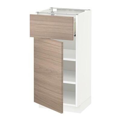 МЕТОД / ФОРВАРА Напольный шкаф с ящиком/дверью - 40x37 см, Брокхульт под грецкий орех светло-серый, белый МЕТОД / ФОРВАРА Напольный шкаф с ящиком/дверью - 40x37 см, Брокхульт под грецкий орех светло-серый, белый