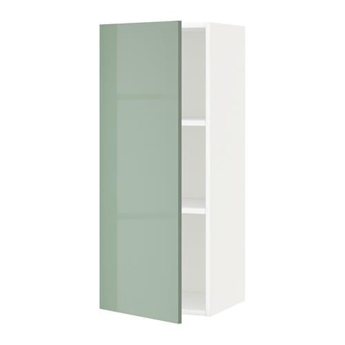 МЕТОД Шкаф навесной с полкой - белый, Калларп глянцевый светло-зеленый, 40x100 см МЕТОД Шкаф навесной с полкой - белый, Калларп глянцевый светло-зеленый, 40x100 см