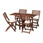 ÄPPLARÖ стол+4 складных стула, д/сада черный