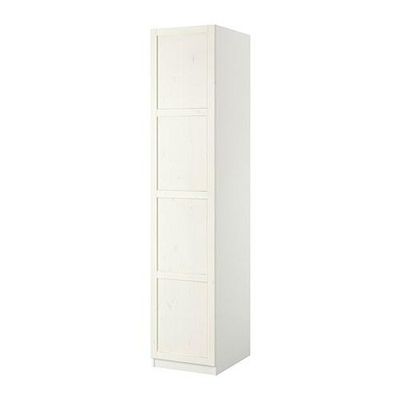 ПАКС Гардероб с 1 дверью - Хемнэс белая морилка, белый, 50x38x236 см, плавно закрывающиеся петли