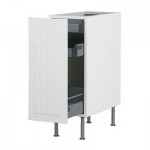 ФАКТУМ Напольный шкаф с выдвижной секцией - Стот белый с оттенком, 30 см