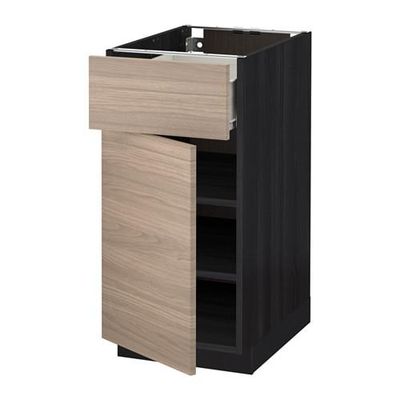 МЕТОД / ФОРВАРА Напольный шкаф с ящиком/дверью - 40x60 см, Брокхульт под грецкий орех светло-серый, под дерево черный МЕТОД / ФОРВАРА Напольный шкаф с ящиком/дверью - 40x60 см, Брокхульт под грецкий орех светло-серый, под дерево черный