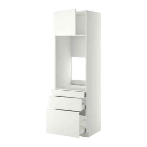 МЕТОД / МАКСИМЕРА Выс шкаф д/двойн духовки/3ящ/дверца - белый, Хэггеби белый, 60x60x200 см МЕТОД / МАКСИМЕРА Выс шкаф д/двойн духовки/3ящ/дверца - белый, Хэггеби белый, 60x60x200 см