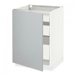 МЕТОД / МАКСИМЕРА Напольный шкаф с 1двр/3ящ - 60x60 см, Веддинге серый, белый МЕТОД / МАКСИМЕРА Напольный шкаф с 1двр/3ящ - 60x60 см, Веддинге серый, белый