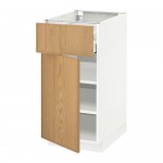 МЕТОД / МАКСИМЕРА Напольный шкаф с ящиком/дверью - белый, Экестад дуб, 40x60 см МЕТОД / МАКСИМЕРА Напольный шкаф с ящиком/дверью - белый, Экестад дуб, 40x60 см