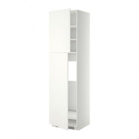 МЕТОД Высокий шкаф д/холодильника/2дверцы - белый, Хэггеби белый, 60x60x220 см