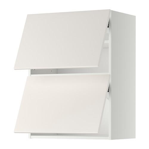 METOD навесной шкаф/2 дверцы, горизонтал белый/Веддинге белый 60x38.6x80 cm