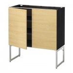 МЕТОД Напол шкаф с полками/2двери - под дерево черный, Тингсрид под березу МЕТОД Напол шкаф с полками/2двери - под дерево черный, Тингсрид под березу