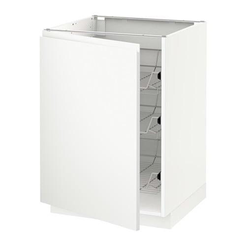 МЕТОД Напольный шкаф с проволочн ящиками - белый, Воксторп белый, 60x60 см МЕТОД Напольный шкаф с проволочн ящиками - белый, Воксторп белый, 60x60 см