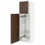 МЕТОД Выс шк с отд д/акс д/убрк - белый, Эдсерум под дерево коричневый, 60x60x200 см
