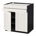 МЕТОД / МАКСИМЕРА Напольный шкаф/2дверцы/2ящика - под дерево черный, Сэведаль белый, 80x60 см МЕТОД / МАКСИМЕРА Напольный шкаф/2дверцы/2ящика - под дерево черный, Сэведаль белый, 80x60 см