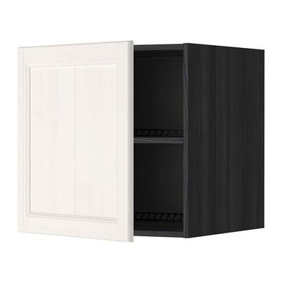 МЕТОД Верх шкаф на холодильн/морозильн - 60x60 см, Лаксарби белый, под дерево черный