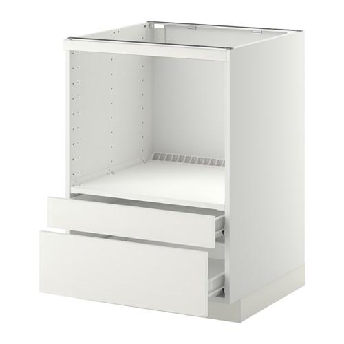 МЕТОД / ФОРВАРА Напольн шк д/комб СВЧ/ящики - белый, Хэггеби белый