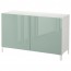 БЕСТО Комбинация для хранения с дверцами - белый/Сельсвикен глянцевый/серо-зеленый светлый