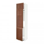 МЕТОД Выс шкаф для хол/мороз с 3 дверями - белый, Филипстад коричневый, 60x60x240 см