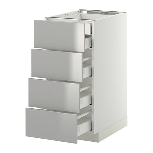 МЕТОД / МАКСИМЕРА Нплн шк 4фрнт/2нзк/3срд ящ - белый, Гревста нержавеющ сталь, 40x60 см