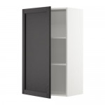 МЕТОД Шкаф навесной с полкой - белый, Лерх черная морилка, 60x100 см МЕТОД Шкаф навесной с полкой - белый, Лерх черная морилка, 60x100 см