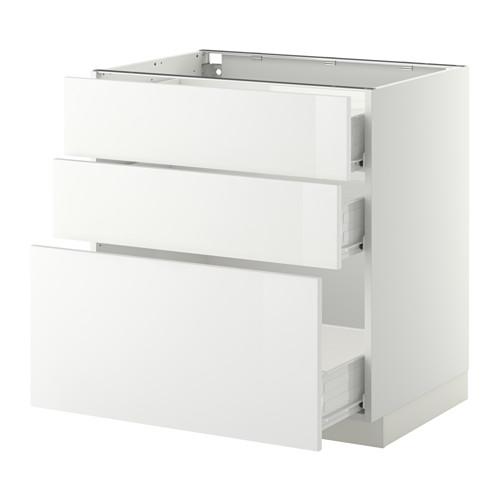 МЕТОД / ФОРВАРА Нплн шк 3 фрнт/3 средн ящика - белый, Рингульт глянцевый белый, 80x60 см МЕТОД / ФОРВАРА Нплн шк 3 фрнт/3 средн ящика - белый, Рингульт глянцевый белый, 80x60 см