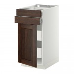 МЕТОД / ФОРВАРА Нплн шк двр/2фрнт/2нзк/2срд ящ - белый, Эдсерум под дерево коричневый, 40x60 см МЕТОД / ФОРВАРА Нплн шк двр/2фрнт/2нзк/2срд ящ - белый, Эдсерум под дерево коричневый, 40x60 см