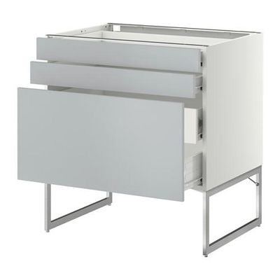 МЕТОД / ФОРВАРА Напольн шкаф 3фронт пнл/2низ/2ср ящ - 80x60x60 см, Веддинге серый, белый МЕТОД / ФОРВАРА Напольн шкаф 3фронт пнл/2низ/2ср ящ - 80x60x60 см, Веддинге серый, белый