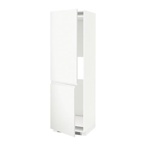 МЕТОД Выс шкаф д/холодильн или морозильн - белый, Воксторп матовый белый, 60x60x200 см