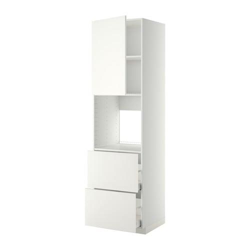 МЕТОД / МАКСИМЕРА Выс шк д/дхвк+двр/2фрнт/2выс ящ - белый, Хэггеби белый, 60x60x220 см