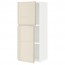МЕТОД Навесной шкаф с полками/2дверцы - белый, Воксторп глянцевый светло-бежевый, 40x100 см