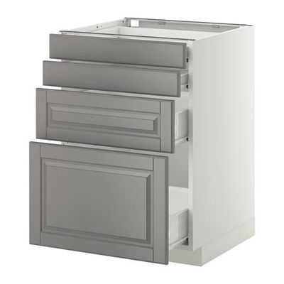 МЕТОД / ФОРВАРА Напольн шкаф 4 фронт панели/4 ящика - 60x60 см, Будбин серый, белый МЕТОД / ФОРВАРА Напольн шкаф 4 фронт панели/4 ящика - 60x60 см, Будбин серый, белый