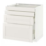 МЕТОД / ФОРВАРА Напольн шкаф 4 фронт панели/4 ящика - 80x60 см, Сэведаль белый, белый
