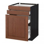 МЕТОД / МАКСИМЕРА Нплн шк с вдв мдл/2 фрнт - под дерево черный, Филипстад коричневый, 60x60 см