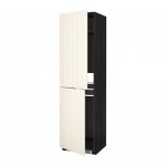 МЕТОД Высок шкаф д холодильн/мороз - под дерево черный, Хитарп белый с оттенком, 60x60x220 см