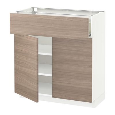 МЕТОД / ФОРВАРА Напольный шкаф+ящик/2дверцы - 80x37 см, Брокхульт под грецкий орех светло-серый, белый МЕТОД / ФОРВАРА Напольный шкаф+ящик/2дверцы - 80x37 см, Брокхульт под грецкий орех светло-серый, белый