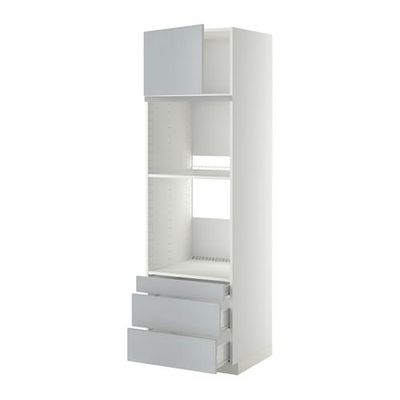 МЕТОД / ФОРВАРА Выс шкаф д/дхвк/комб дхвк+двр/3ящ - 60x60x200 см, Веддинге серый, белый МЕТОД / ФОРВАРА Выс шкаф д/дхвк/комб дхвк+двр/3ящ - 60x60x200 см, Веддинге серый, белый