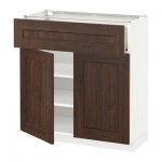 МЕТОД / ФОРВАРА Напольный шкаф+ящик/2дверцы - 80x37 см, Эдсерум под дерево коричневый, белый МЕТОД / ФОРВАРА Напольный шкаф+ящик/2дверцы - 80x37 см, Эдсерум под дерево коричневый, белый