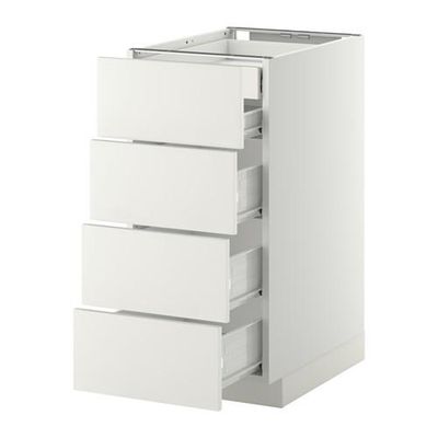 МЕТОД / ФОРВАРА Нплн шк 4фрнт/2нзк/3срд ящ - 40x60 см, Хэггеби белый, белый