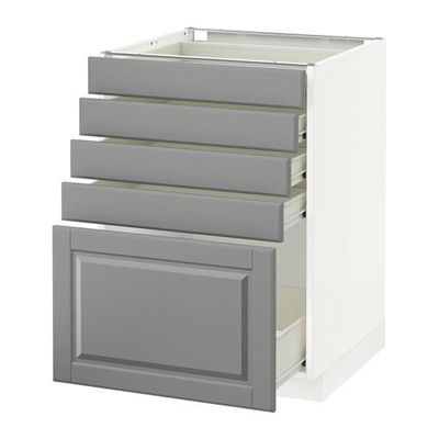 МЕТОД / ФОРВАРА Напольный шкаф с 5 ящиками - 60x60 см, Будбин серый, белый МЕТОД / ФОРВАРА Напольный шкаф с 5 ящиками - 60x60 см, Будбин серый, белый