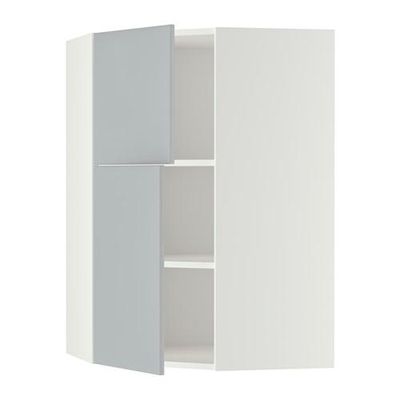 МЕТОД Угловой навесной шкаф+полки/2дверцы - Веддинге серый, белый МЕТОД Угловой навесной шкаф+полки/2дверцы - Веддинге серый, белый