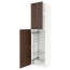 МЕТОД Выс шк с отд д/акс д/убрк - белый, Эдсерум под дерево коричневый, 60x60x240 см
