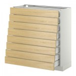 МЕТОД / МАКСИМЕРА Наполн шкаф 8 фронт/8 низк ящиков - 80x37 см, Тингсрид под березу, белый