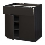 МЕТОД / ФОРВАРА Нплн шк д/врч пнл/ящ/плк/2дв - под дерево черный, Кунгсбакка антрацит