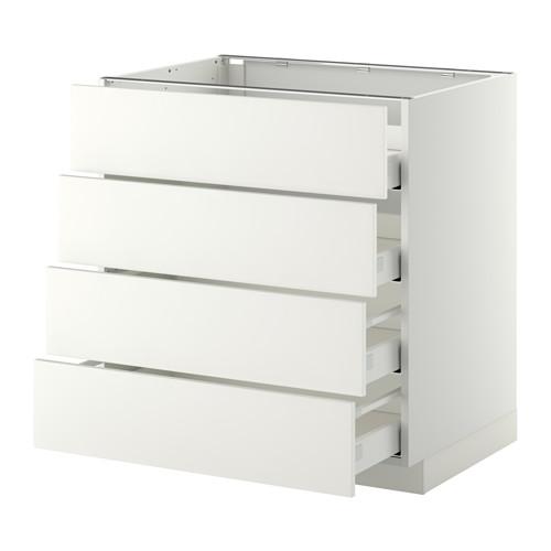METOD напольн шкаф 4 фронт панели/4 ящика цвет алюминия