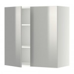 МЕТОД Навесной шкаф с полками/2дверцы - белый, Гревста нержавеющ сталь, 80x80 см МЕТОД Навесной шкаф с полками/2дверцы - белый, Гревста нержавеющ сталь, 80x80 см