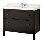 HEMNES/RÄTTVIKEN шкаф для раковины с 2 ящ морилка черно-коричнев