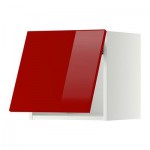 МЕТОД Горизонтальный навесной шкаф - 40x40 см, Рингульт глянцевый красный, белый